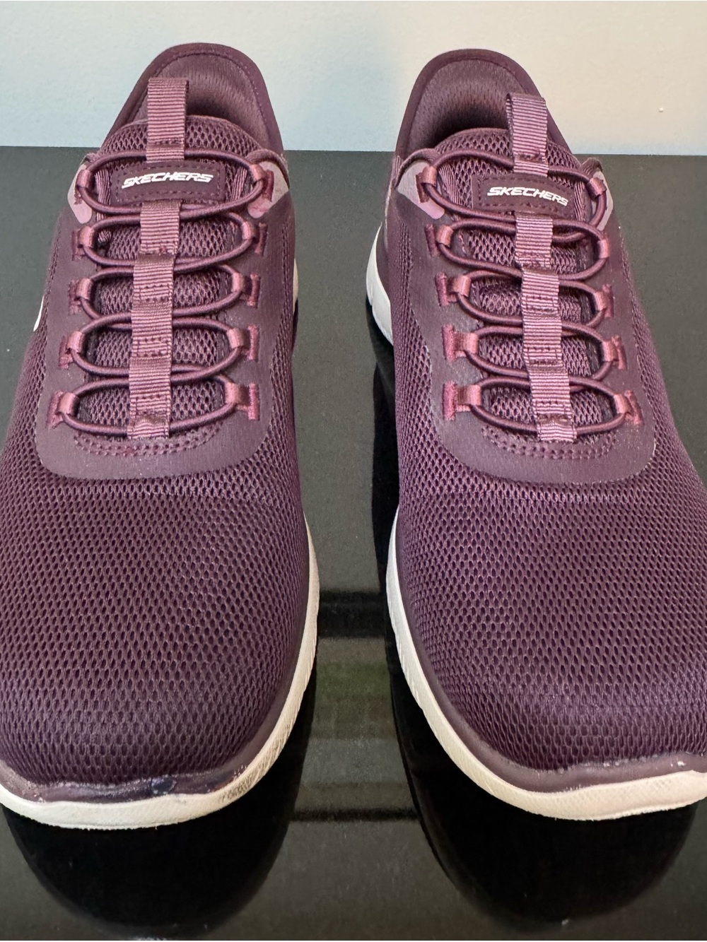Skechers Women’s Slip-On Sneakers in Plum